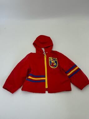 Gerber Baby's Size 2T Vintage Hooded Windbreaker Zipper Jacket Red
